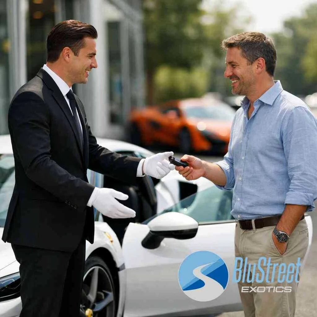 NYC exotic car delivery, JFK airport exotic car pickup, and LaGuardia exotic car delivery without the guesswork — BluStr