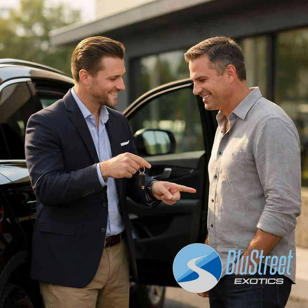 The booking path that turns interest into a confirmed reservation — BluStreet Exotic Car Rentals
