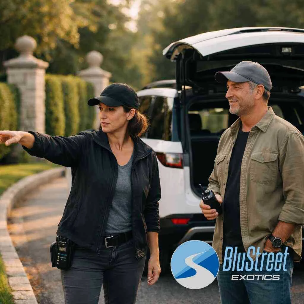 The route from scouting to wrap that keeps the car schedule clean — BluStreet Exotic Car Rentals